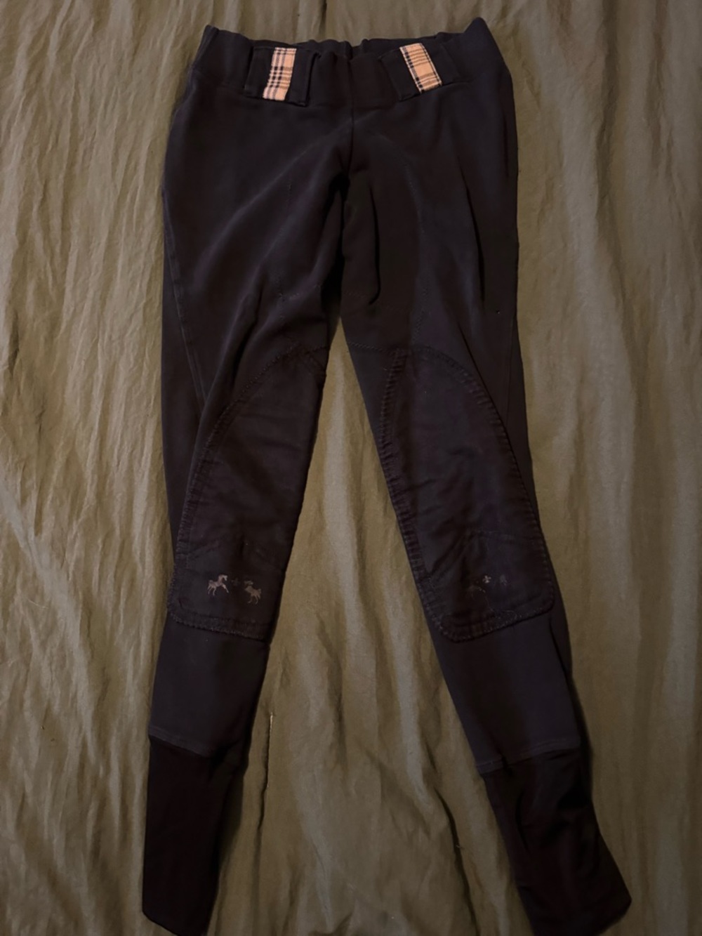 Black Women’s Equestrian Riding Tights - Low-Rise Pull-On